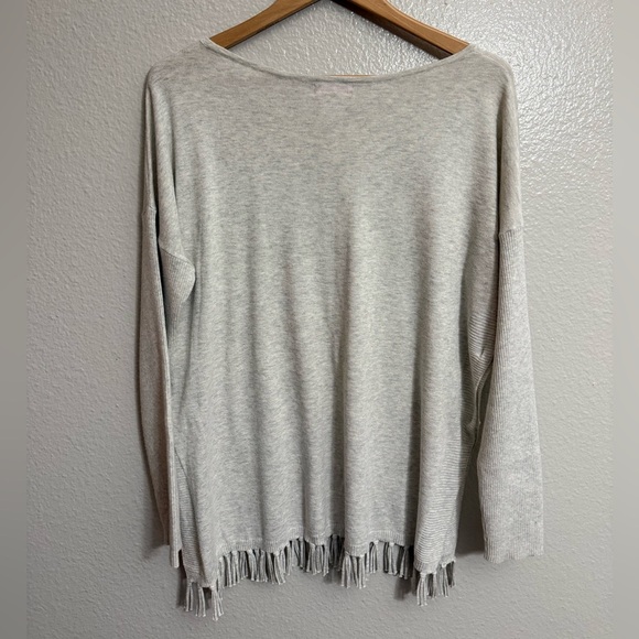 Lilly Pulitzer Ramona Fringe Sweater in Light Gray - Picture 8 of 8